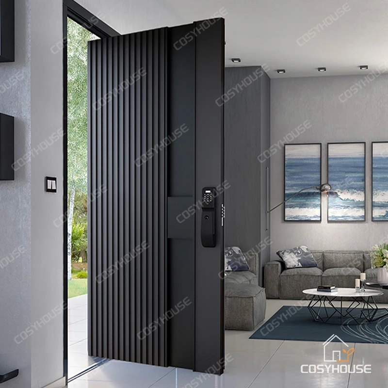 Guangzhou high quality aluminum door exterior security bulletproof hurricane proof door classic metal door