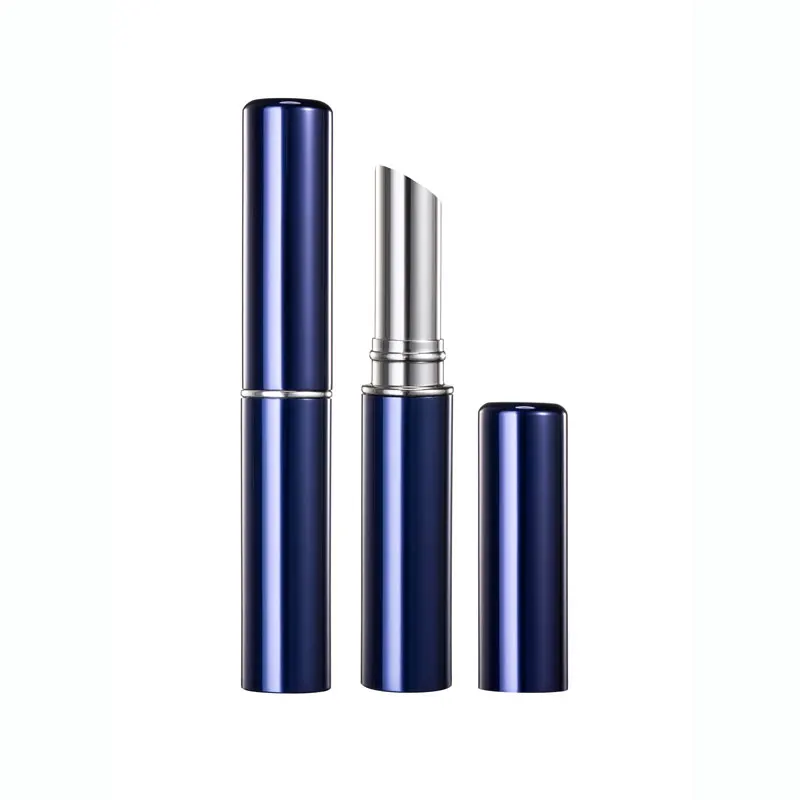 HUIHO Blue Classic Aluminum Metallic Makeup Cosmetics Packaging Lipstick Container Colored