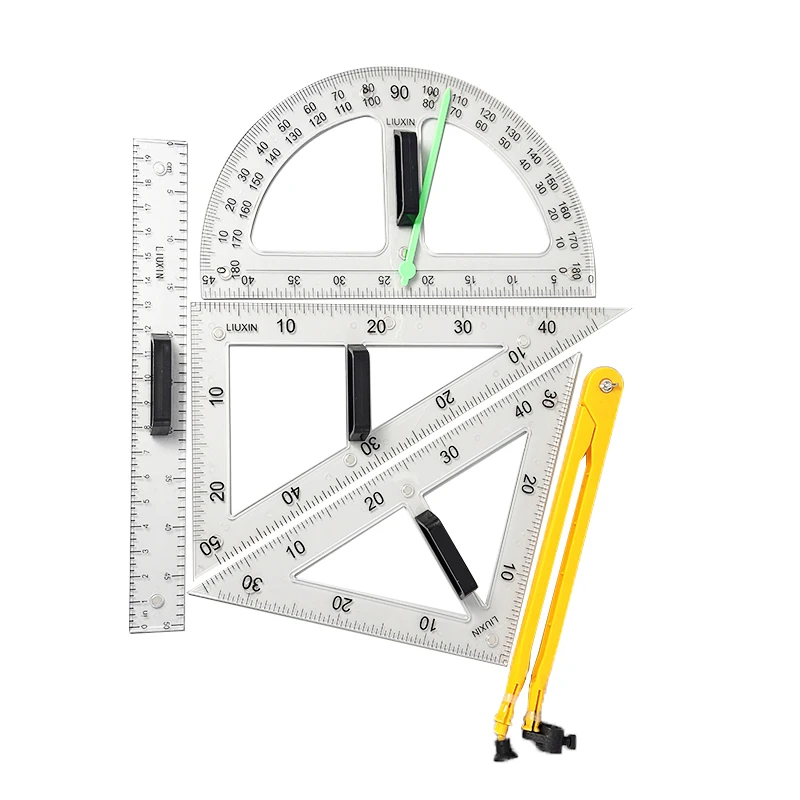 Plastic protractor large triangle ruler semicircle Protractor set for teacher