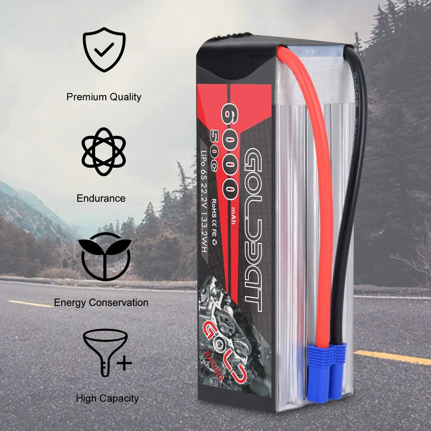 OEM Good Quality Factory Wholesale 6S 6000mAh 50C 22.2V RC Helicopter lipo drone battery