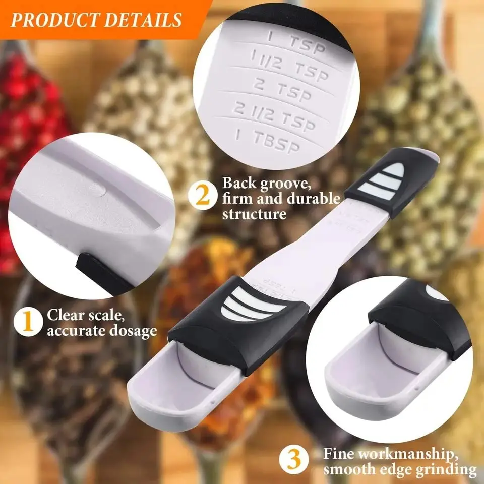 Double Ends Scale Multi-Stalls Adjustable Measuring Spoon scoop for Baking Cooking Coffee Bean Sugar Salt Powder