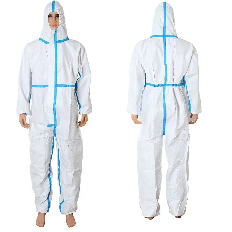 Custom Esd Cheap Grade Paint Spray SMS White Medical Ppes Safety Ppe Chemical Waterproof Protective Disposable Overall Coverall