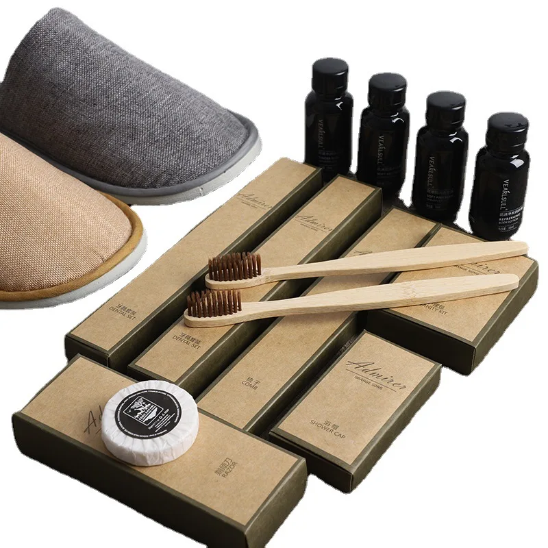 Free Sample Custom Disposable Luxury Eco Friendly Hotel Supplies Amenities Set Biodegradable