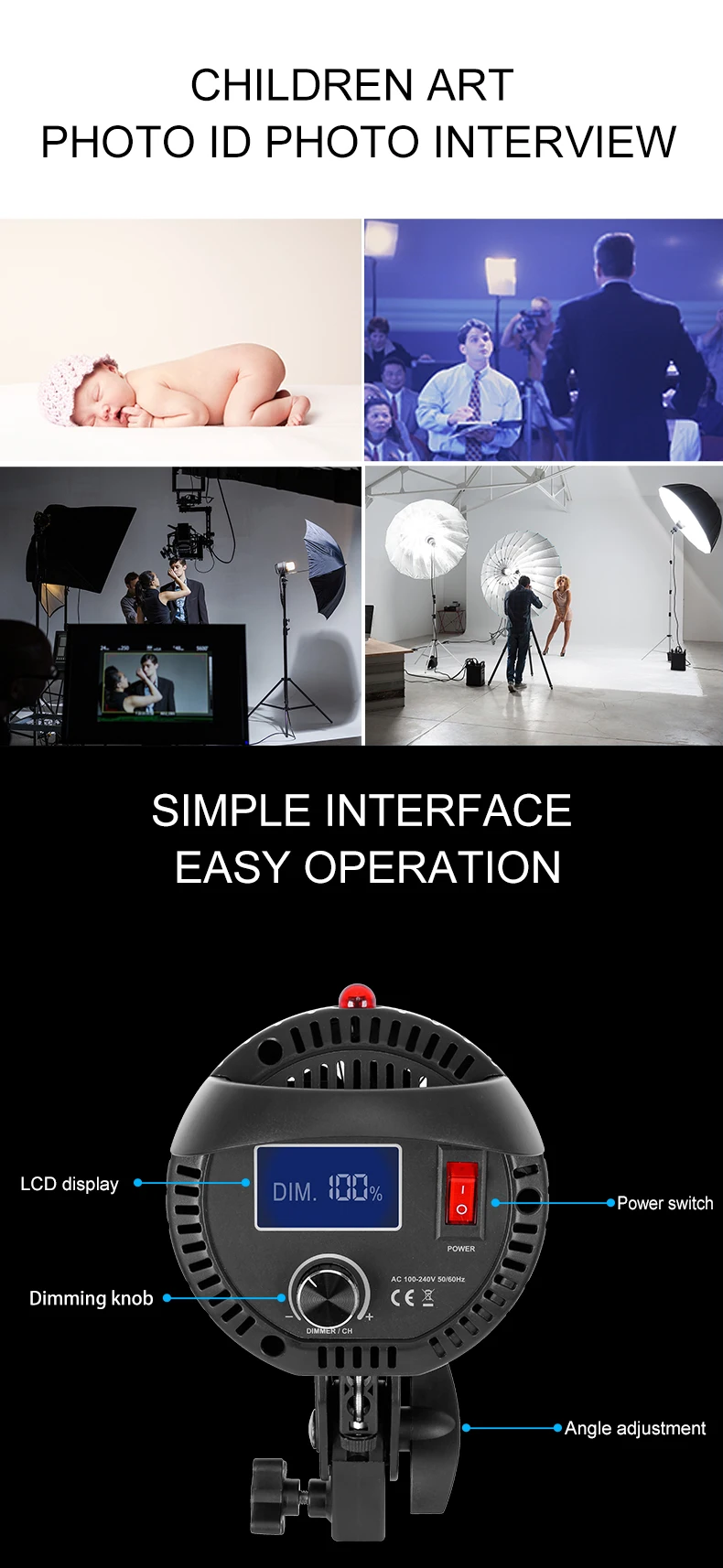 ZOMEI Cheaper  5600K KW-150MS Ra95  Photographic Lighting Film Shooting LED Studio Video Light