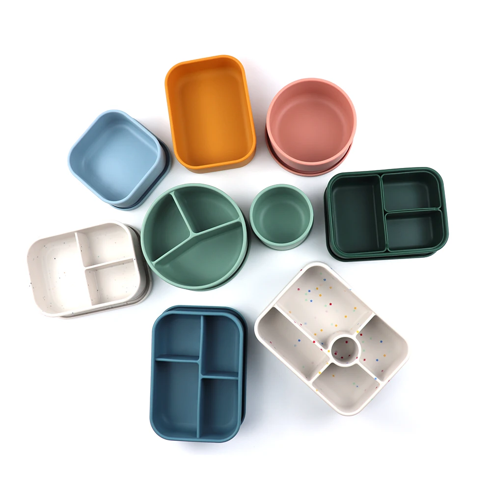 Самые продаваемые товары современный минималистичный дизайн бэнто-бокс Герметичный силиконовый Ланч-бокс для детей и