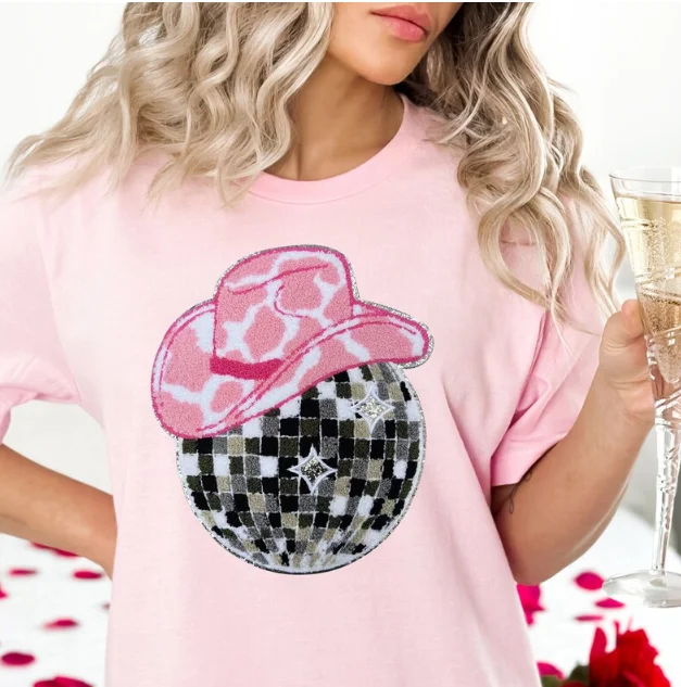 Factory Custom Clothing chromatic Disco Ball 3d Embroidery Iron on Patches For Clothes hats bag embroidered Heat Transfer Patch