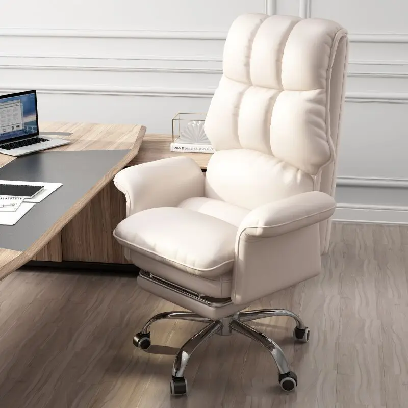 Comfortable leather high quality white adjustable height ceo ergonomic manager relinable backrest sample price home office chair