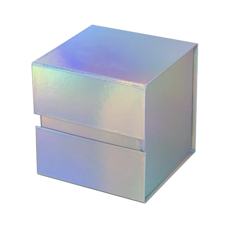 four-corner folding Gift universal packaging box direct supply square foldable box  side flip flip magnet box