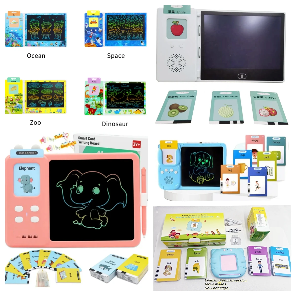255 510 word alphabet English Spanish French Italian Arabic kid electronic talking interactive read learning toy early education
