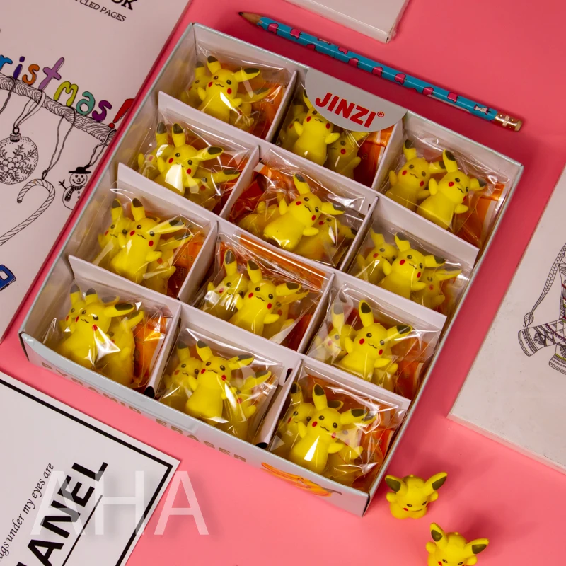 High quality cartoon character small pencil eraser hole in the bottom promotional eraser