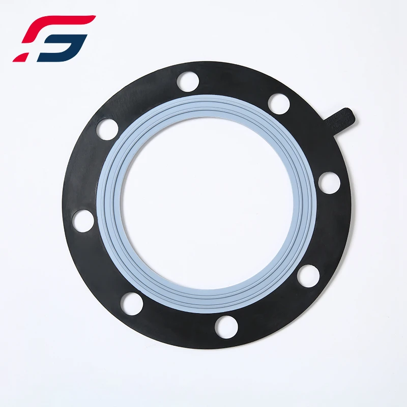 DN100 EPDM+PTFE full face flange gasket DIN standard PN10/ PN16 CLEAN PVC/HP-PVC flange gasket