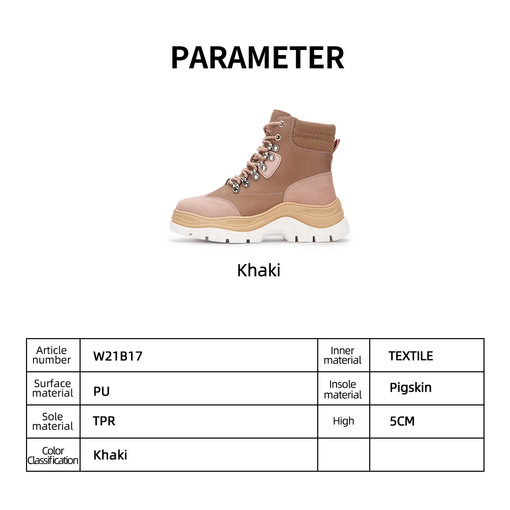 
classical type mesh lining girls khaki boot shoes for autumn winter women sneaker boot 