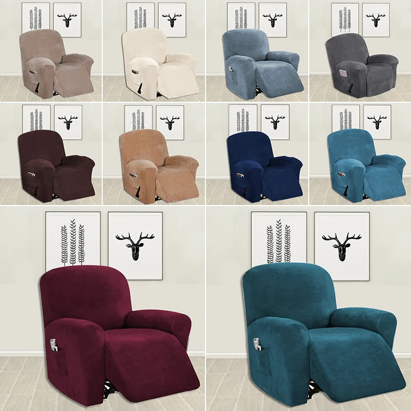 Oem Seater Recliner Sofa Cover Split Style Elastic All-inclusive Couch Slipcover Velvet Lounger Armchair Cover Deck Chair Covers