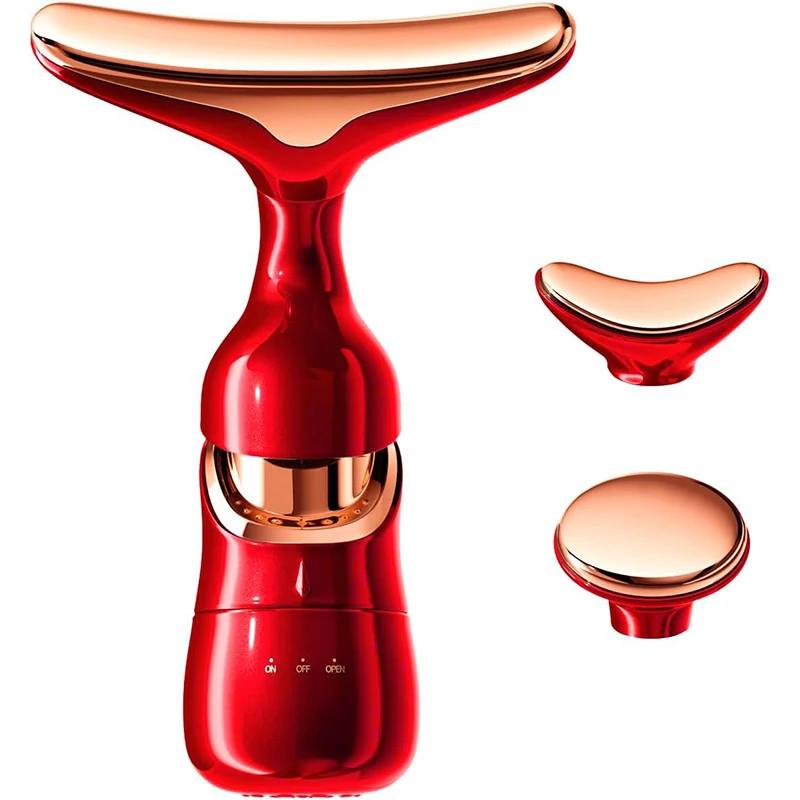 3 in 1 Handheld Facial Massager with 3 Head for Face Lifting Skin Tightening Rejuvenation Neck Massager Device