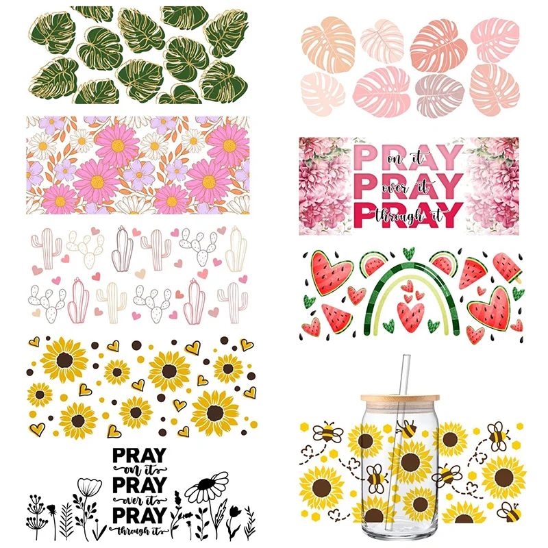 Wholesale Tumbler Custom Uv Dtf Cup Wraps Transfers Uv Dtf Cold Transfer Cup Wrap Transfers Decals Uv Dtf Glass  Wrap For Libby