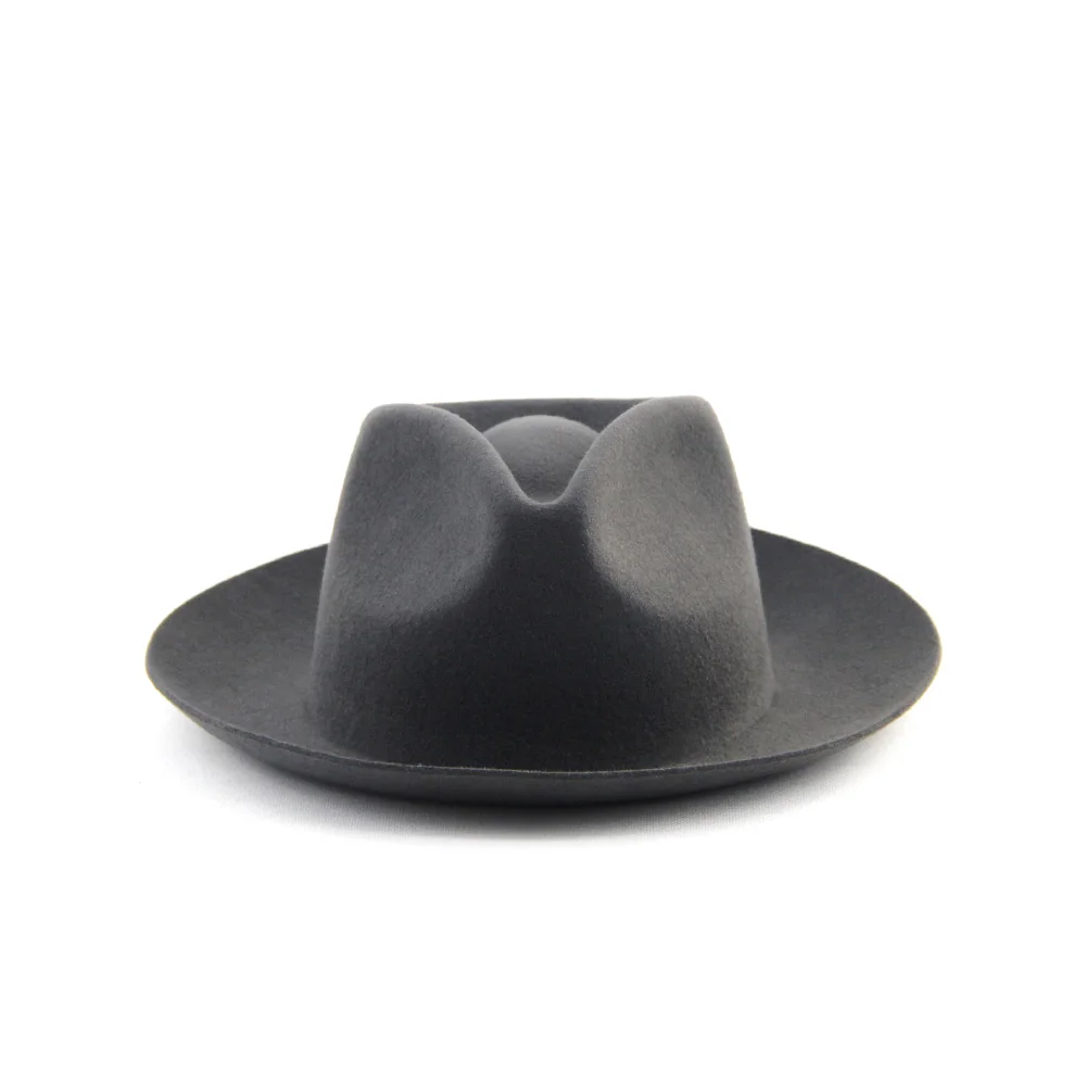 LiHua Hot sale Men Waterproof Fedora Hat Bowknot Fedora Hat Short Brim Wool Felt  Hat