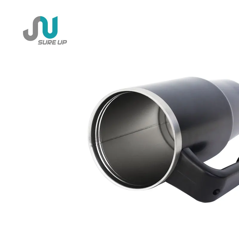 High Quality Powder Coated BPA Free Reusable Travel Coffee Mug Tumbler with Handle and Straw Lid Tumbler Car Cup Travel Cup