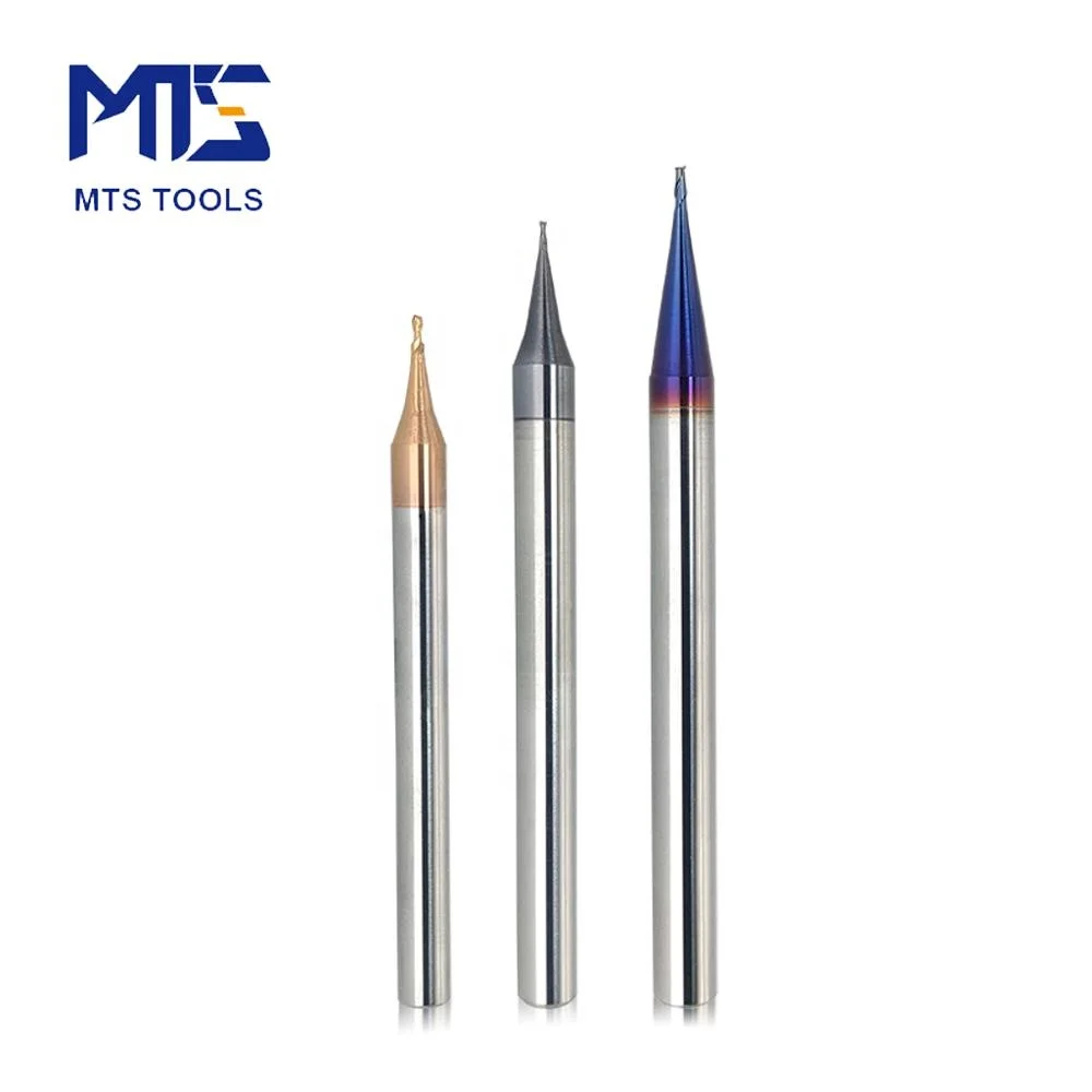 55/65 Degree 2/4 Flutes micro 1mm diameter solid carbide quality end mill in milling cutter long neck end mill with good surface