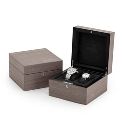 Wooden Luxury Couple 2 slots Watchs And Accessories Custom Uniqe Wrist Gift Mdf Pocket Wood Watch Box