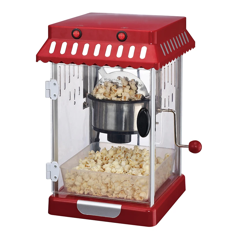 Retro Large Healthy without Oil Fat-free Household Homemade Hot Air Electric Popcorn Maker Machine for Home