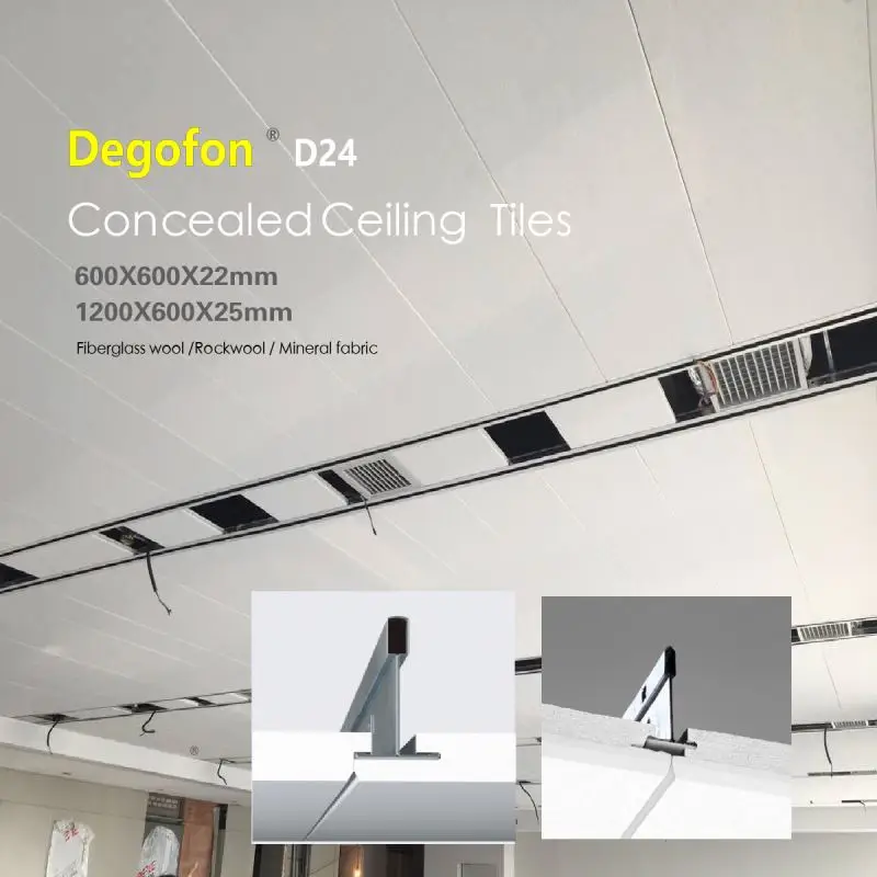 Decoration Materials Fiberglass Ceiling Board Acoustic Tiles Sound Proof Foam Indoor Ceiling Applications