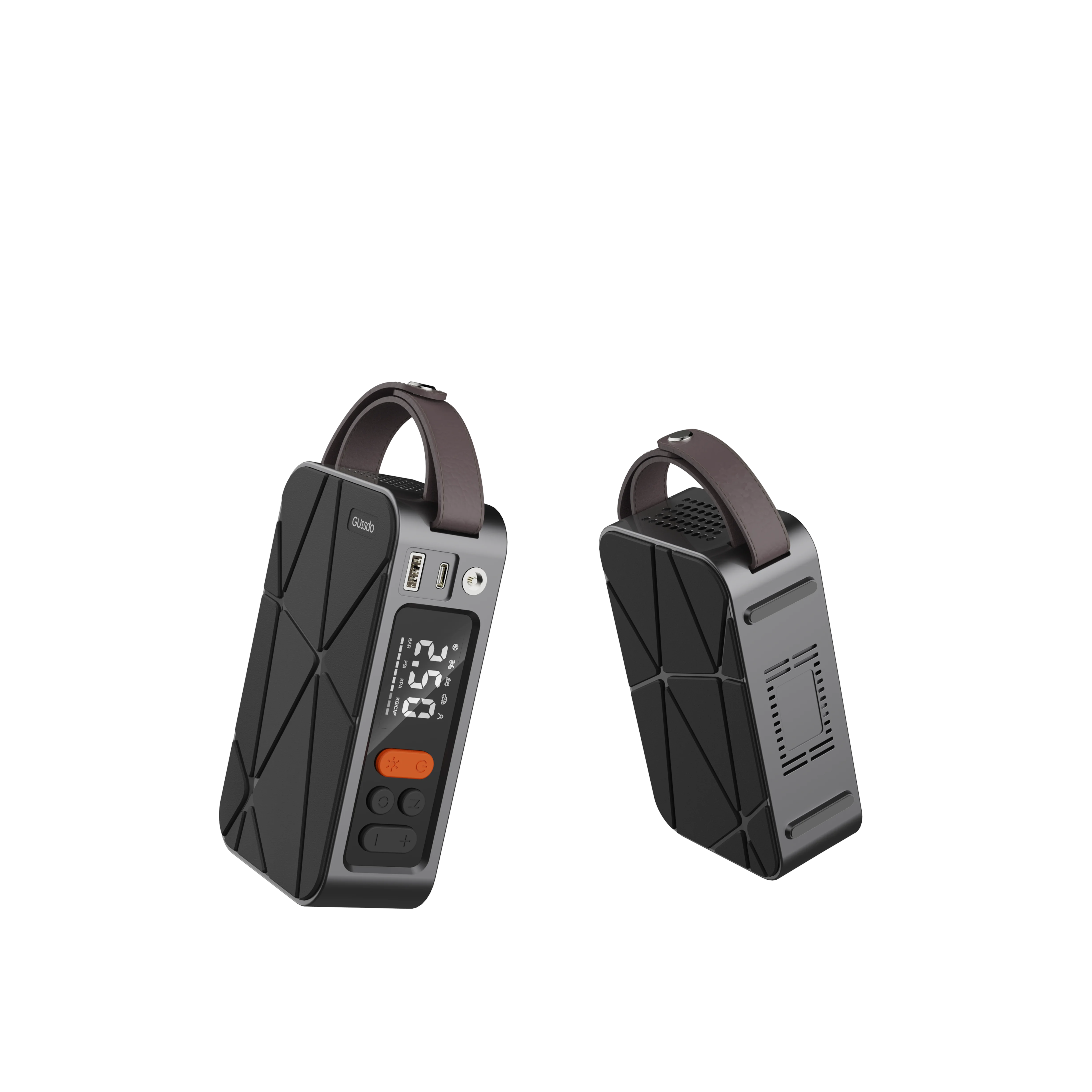 Air Pump Mini Portable Inflator Hand Held Tire Pump with Power Bank with Digital LCD display  LED Light