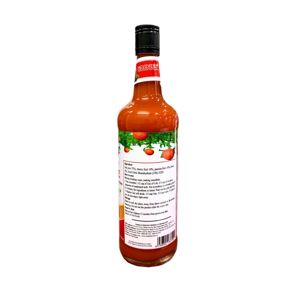 Natural Gac fruit juice concentrated - Gac of Life Brand name Mekong Herbals made in Vietnam