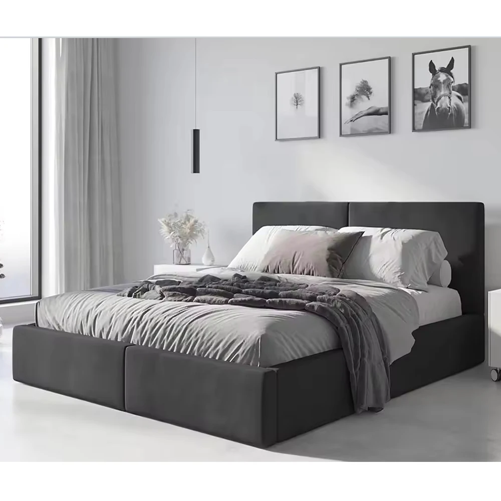 better home products Europe design wholesale bedroom furniture storage upholstery fabric king double size bed for sale