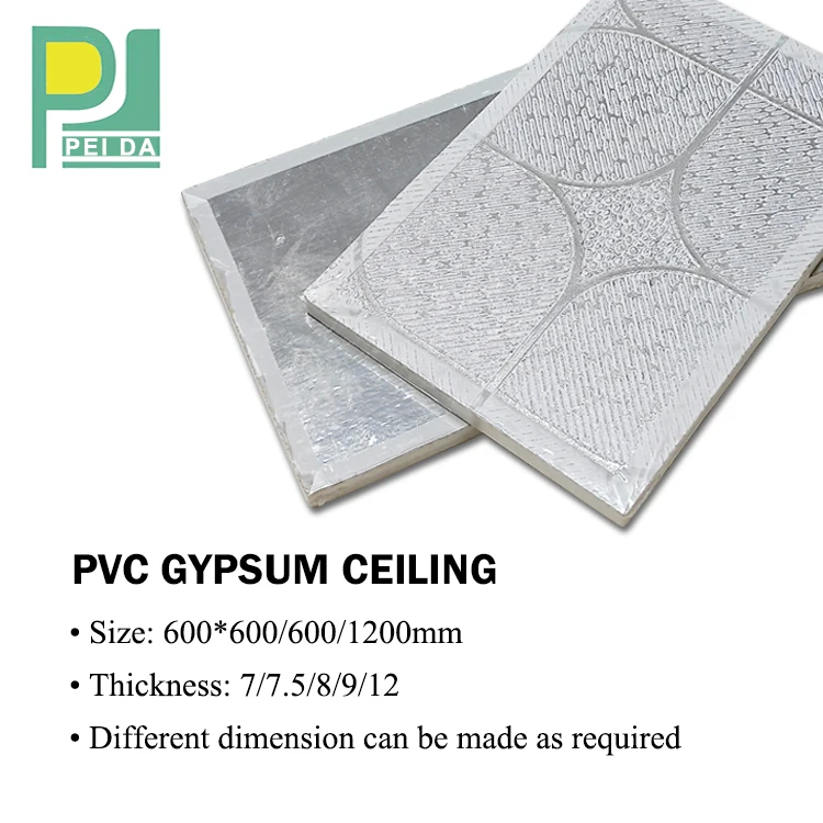 Hanging Ceiling Veneer  PVC Gypsum Ceiling Panels For Residential