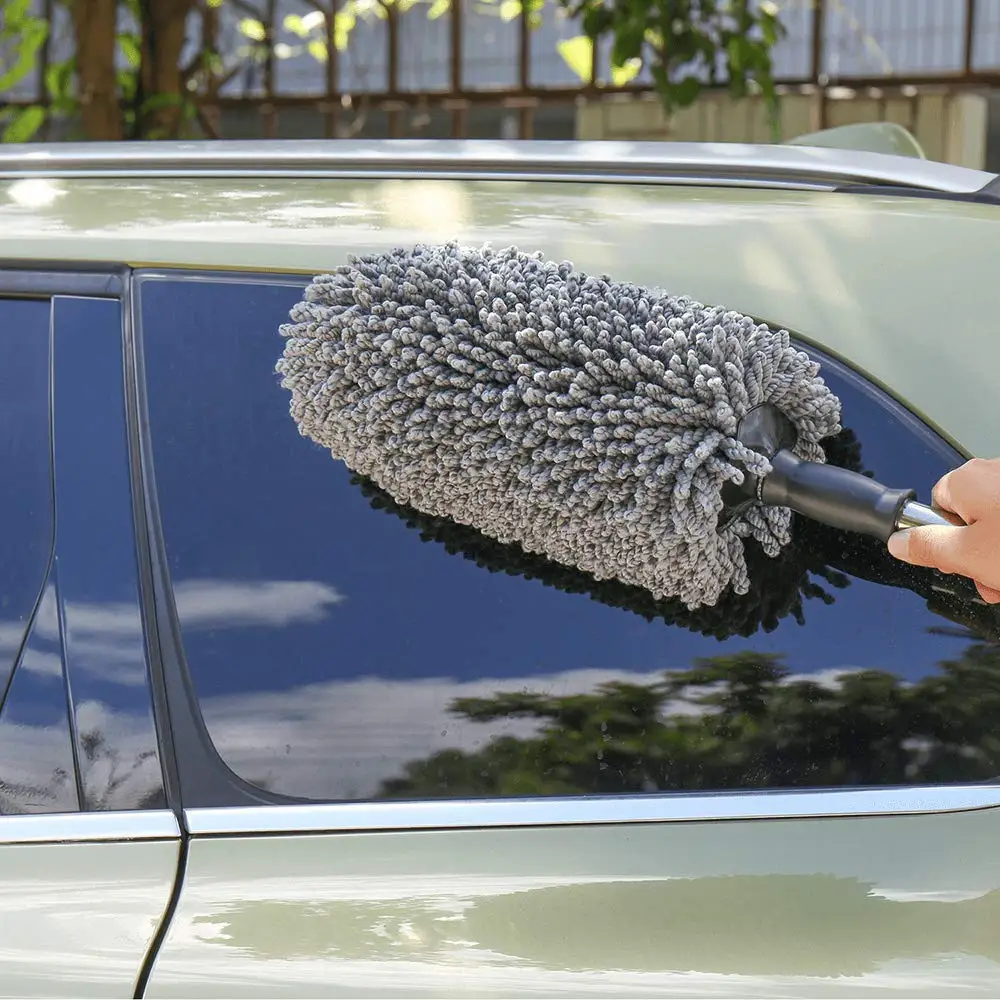 HC Super Soft Microfiber Car Duster Exterior with Extendable Handle Car Brush Duster for Car Cleaning Dusting Samples