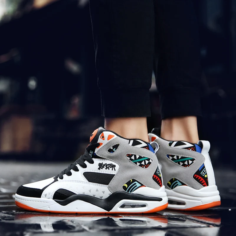 Мужская Повседневная Баскетбольная обувь размеры 37-46 Лидер продаж модная Нескользящая износостойкая Молодежная однотонная женская зимняя из искусственной кожи EVA