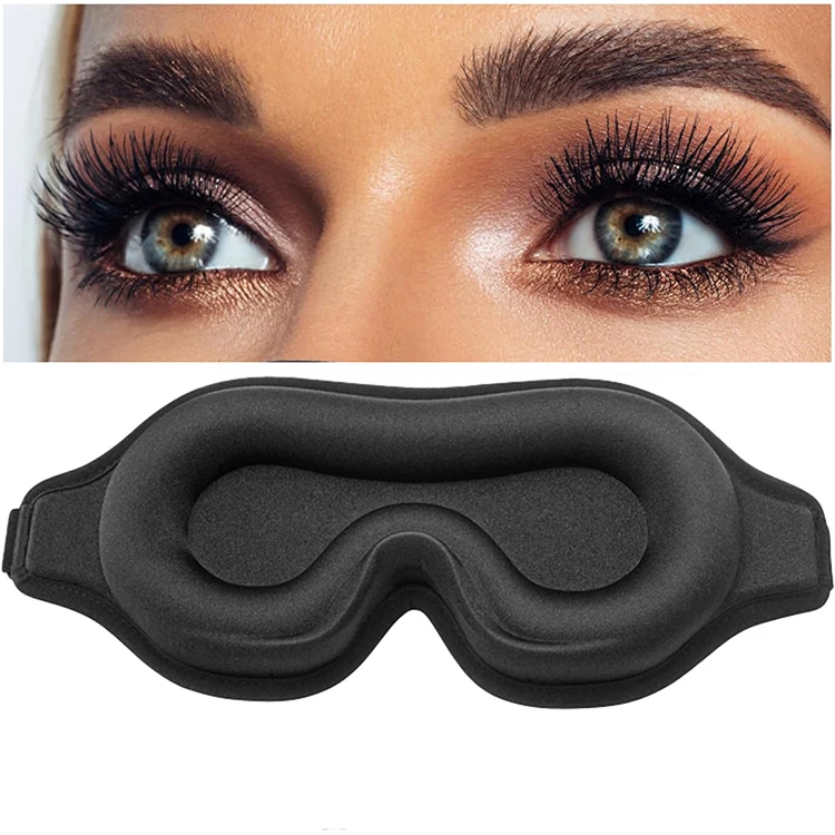 Wholesale Custom LOGO Silk Lash Extensions 3D Contoured Cup Sleep Eye Mask  Blindfold Lash Huggers for Sleeping