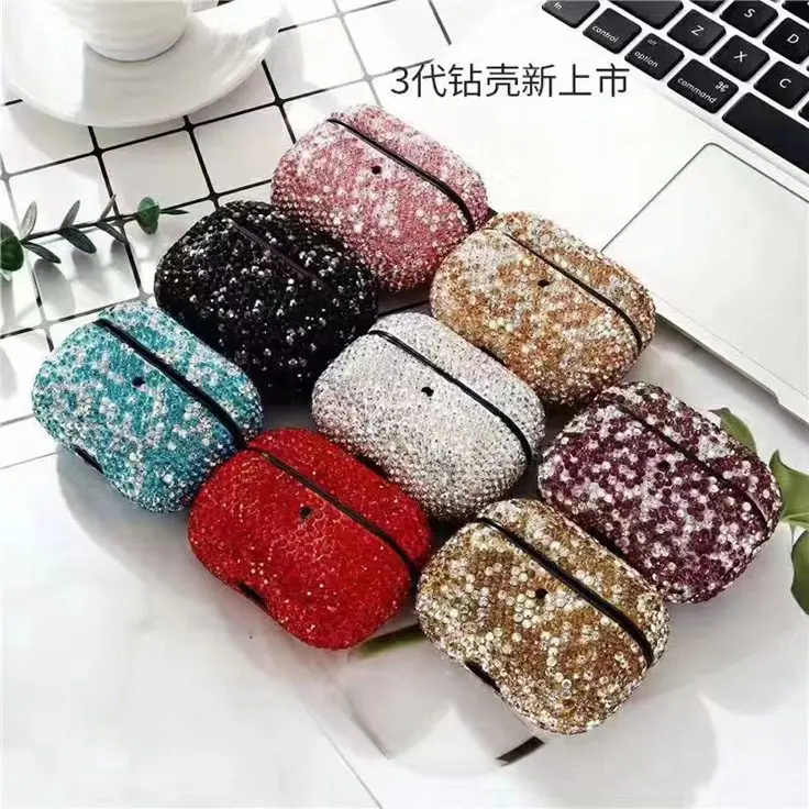 Luxury Bling Diamond Rhinestone Case For Airpods 3 Generation Case Protective Cover For Apple Airpod 1/ 2 / Pro