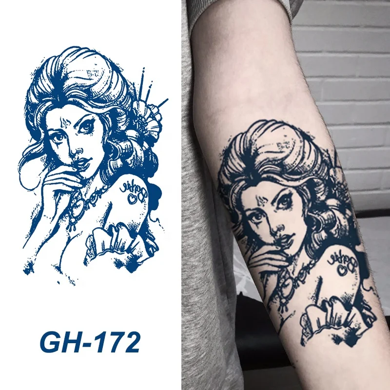 Men Women Body Art Plant-Based 15 days long-lasting Juice Semi Permanent Waterproof Temporary Henna Tattoo  Stencils Sticker