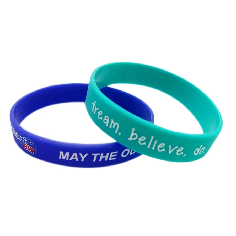Custom made screen printed silicone rubber bands wristband