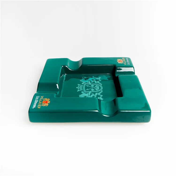 Custom logo Ceramic portable cigarette windproof pocket cigar ashtray