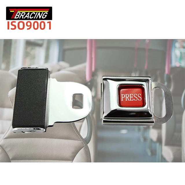 ISO 9001 Metal Press 2 Point Retractable Seat Belt Buckle Sizes