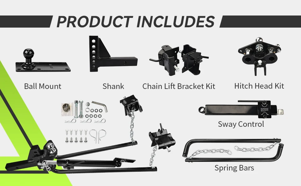 Truck Trailer Weight Distribution Hitch 8000lbs RV Accessories  Universal Hitch Towing System with Sway Control