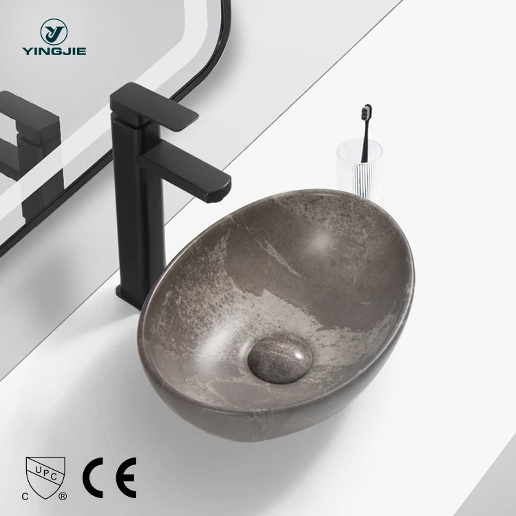 Above Counter Bathroom Basins Oval Sink Bowl Ceramic electroplate gold/ rose gold/ sliver