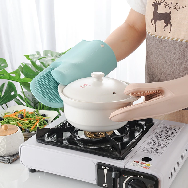Nordic Style Thickened Silicone Glove Oven Non-slip Heat Insulation Glove Household Baking Silicone Glove