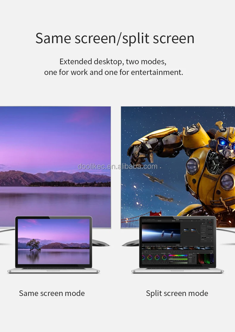 1080P Converter  USB-C to HDMI VGA 2K Adapter 3.1 Type C Cable