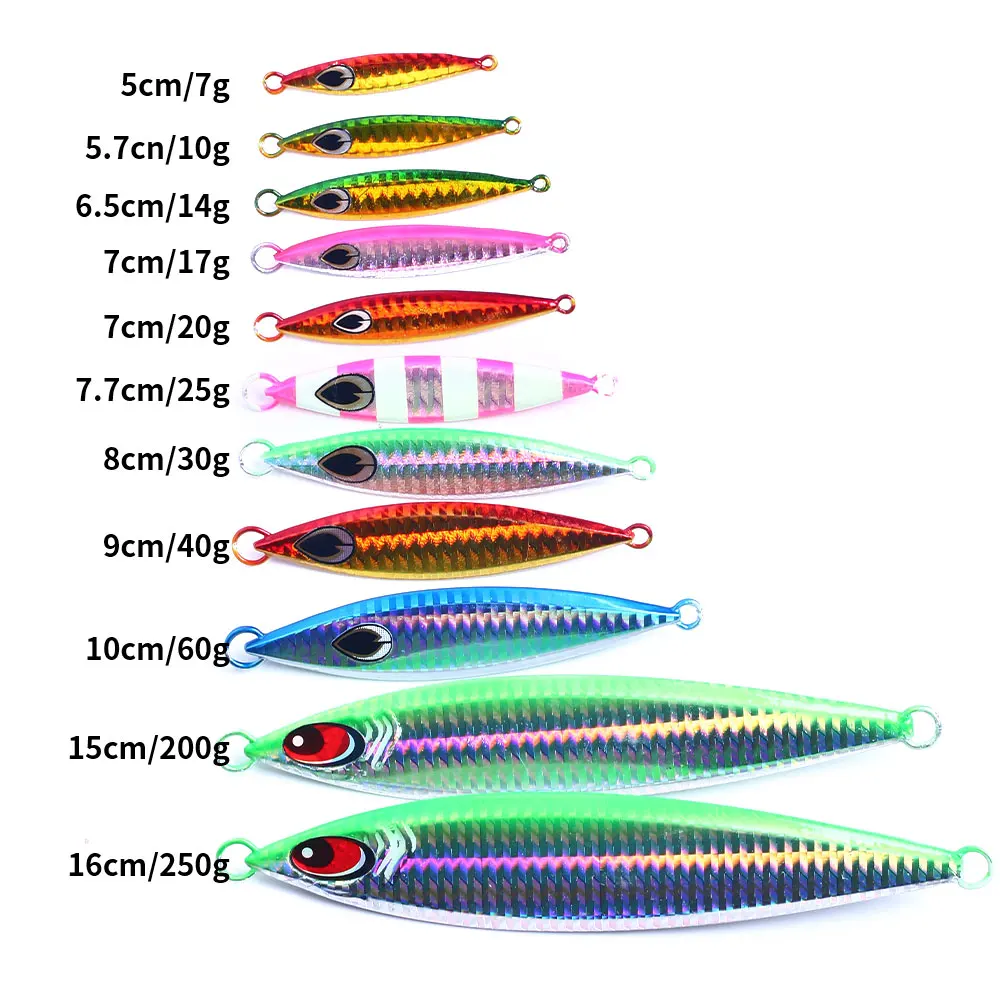 Hengjia Jig Lures 7g 10g 14g 17g 20g Jig Metal Lures Rattle Fishing Lure Jig Metal Saltwater
