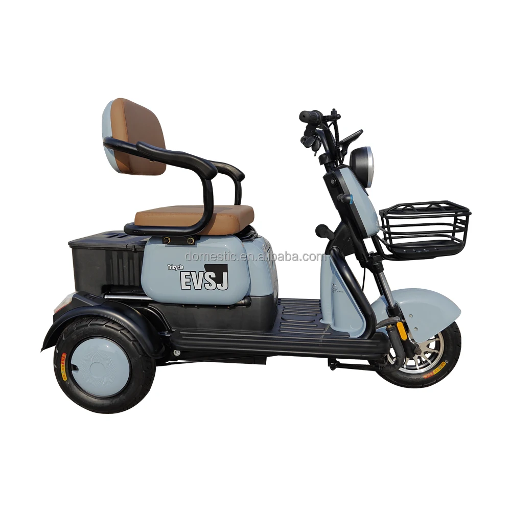 Car Passenger Cargo Cabin Scooter 3 Wheel Handicapped Scooters Mini Rikshaw Electric Tricycle