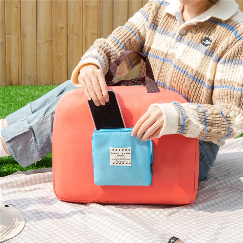 Light Weight Travelling Luggage Cute Small Waterproof Folding Clothes Cover Storage Suit Travel Bag Foldable Travel Duffle Bag