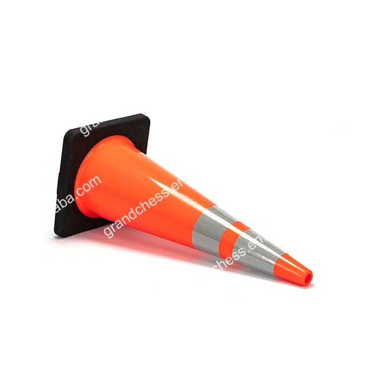 900mm Economic Soft Reflective Flexible Road Street Safety Warning Cone Heavy Duty Black Base PVC Cone