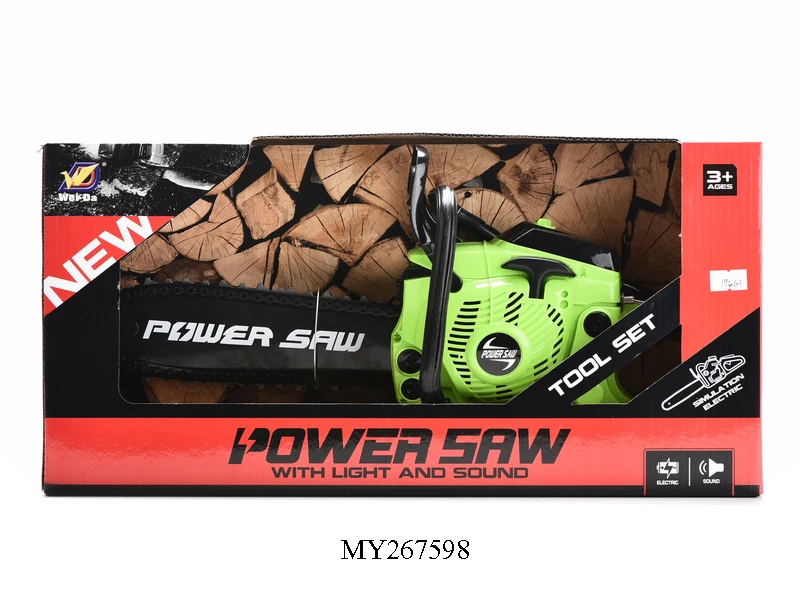 Garden tool toys light sound electric plastic power chain saw toy for Kids