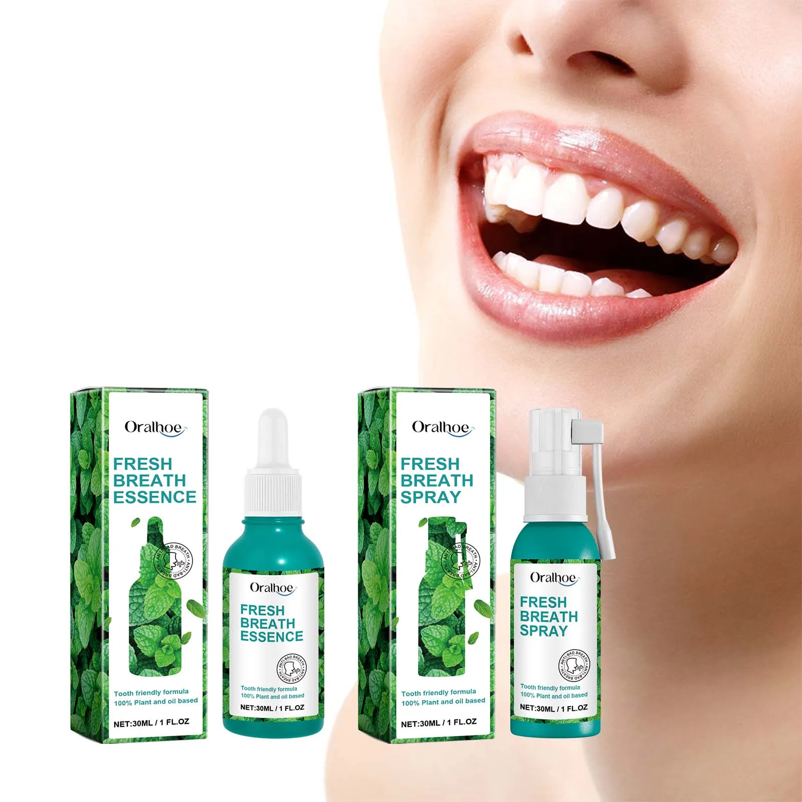 Private Label  Fresh Breath Essence Portable Cool Mint Scent Mouth Freshing Breath Spray 30ml