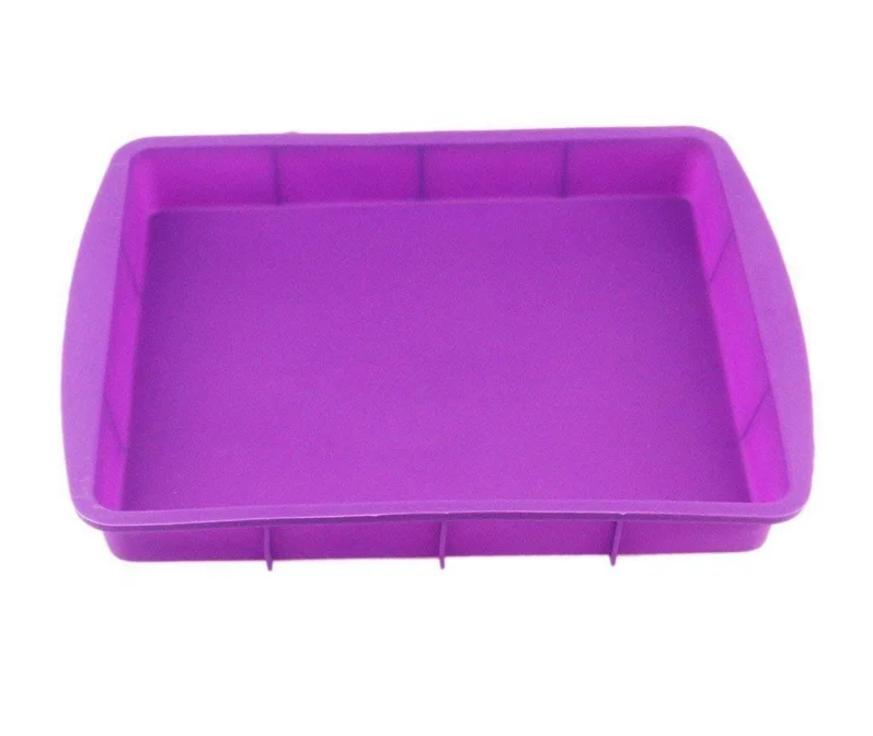 Orgrimmar Baking Silicone Rectangular Cake Pans Bakeware Bread Baking Mold NonStick Easy Demoulding Purple 2Packs (Pack of 2)