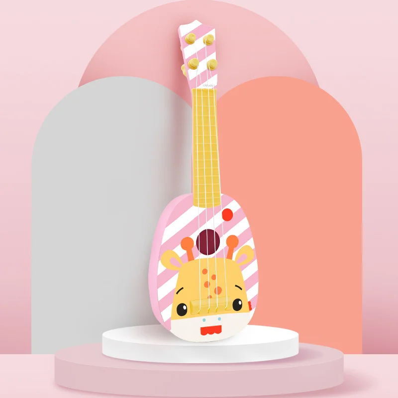 Popular Children Guitar Toy Musical Instrument Cartoon Painted Small Guitar Toy for Kids