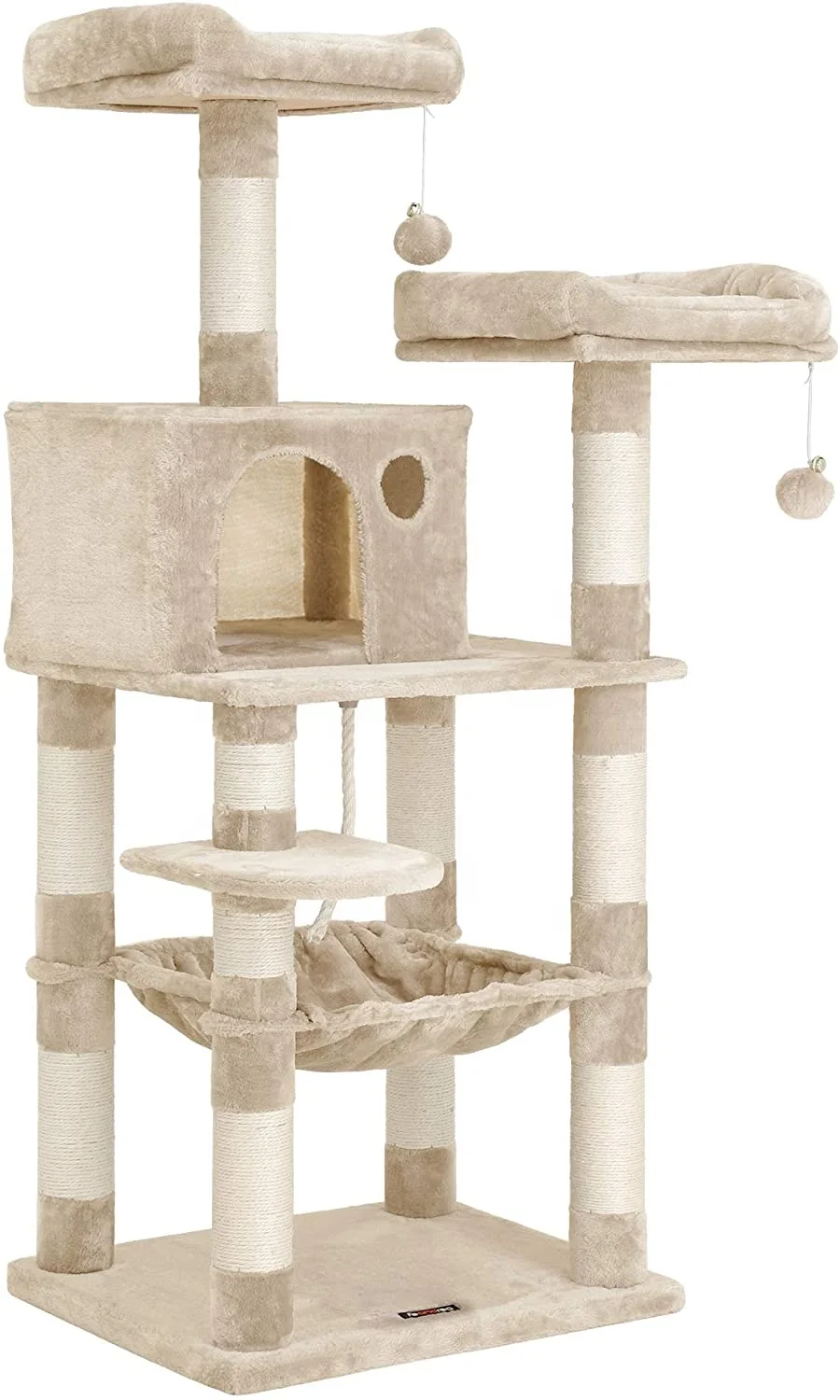 Sisal Warm Cat Scratch Tree, Stable Cat Tower with Cat Cave
